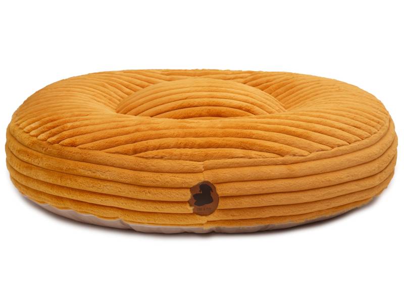 Wau-Bed Kuschelcord Big Mustard / Oval / L (120x100cm) von EMMY&PEPE