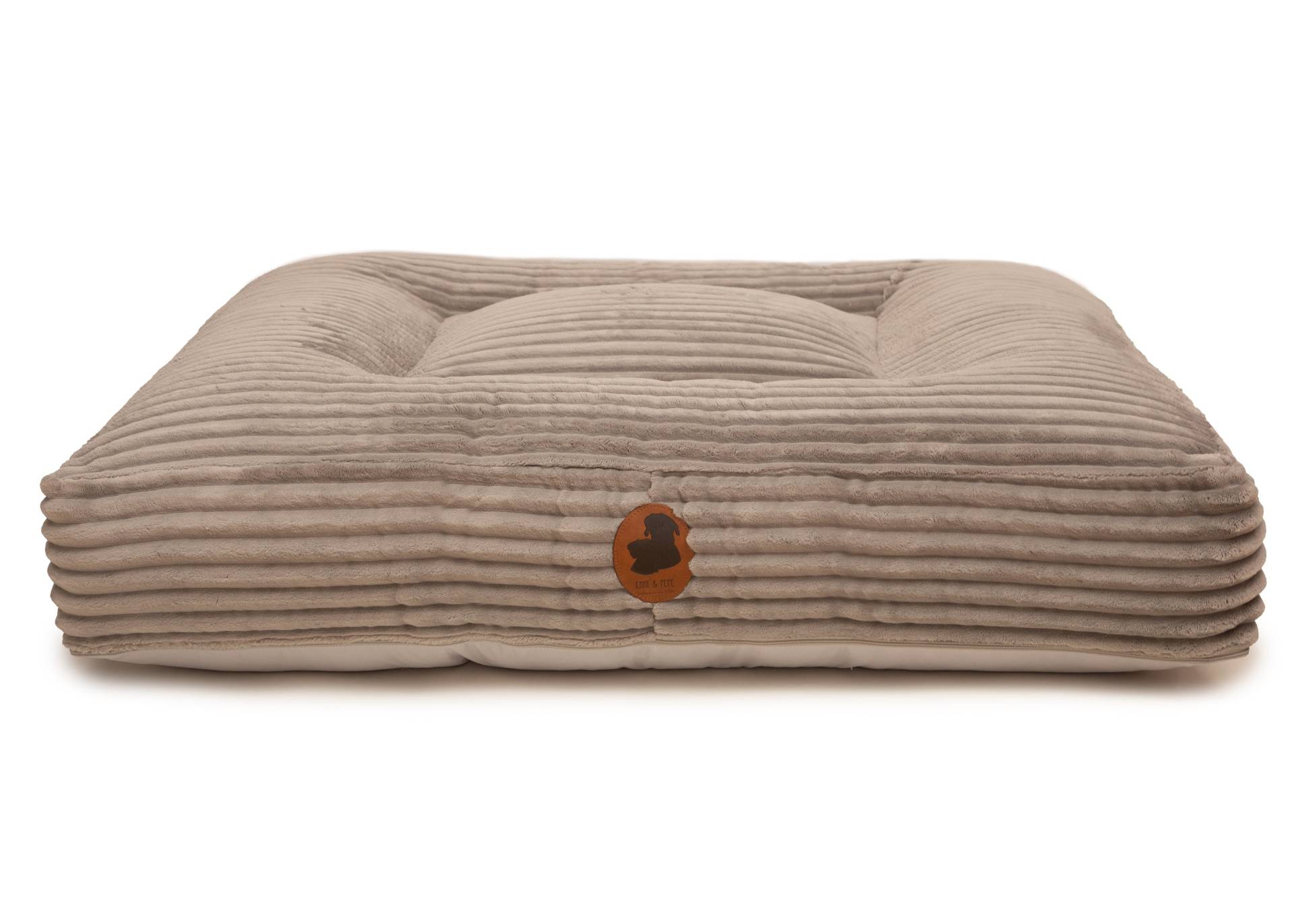 Wau-Bed Kuschelcord Big Taupe / Eckig / XL (140x120cm) von EMMY&PEPE