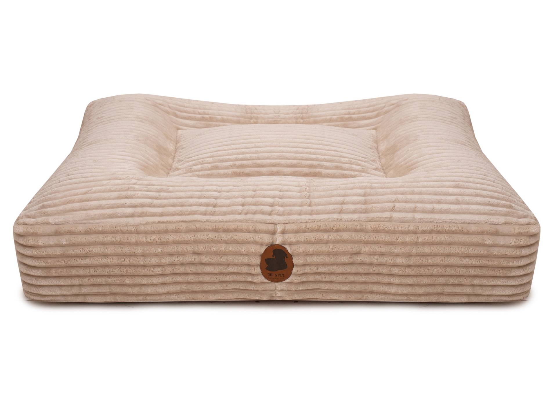 Wau-Bed Kuschelcord Creme / Eckig / L (120x100cm) von EMMY&PEPE