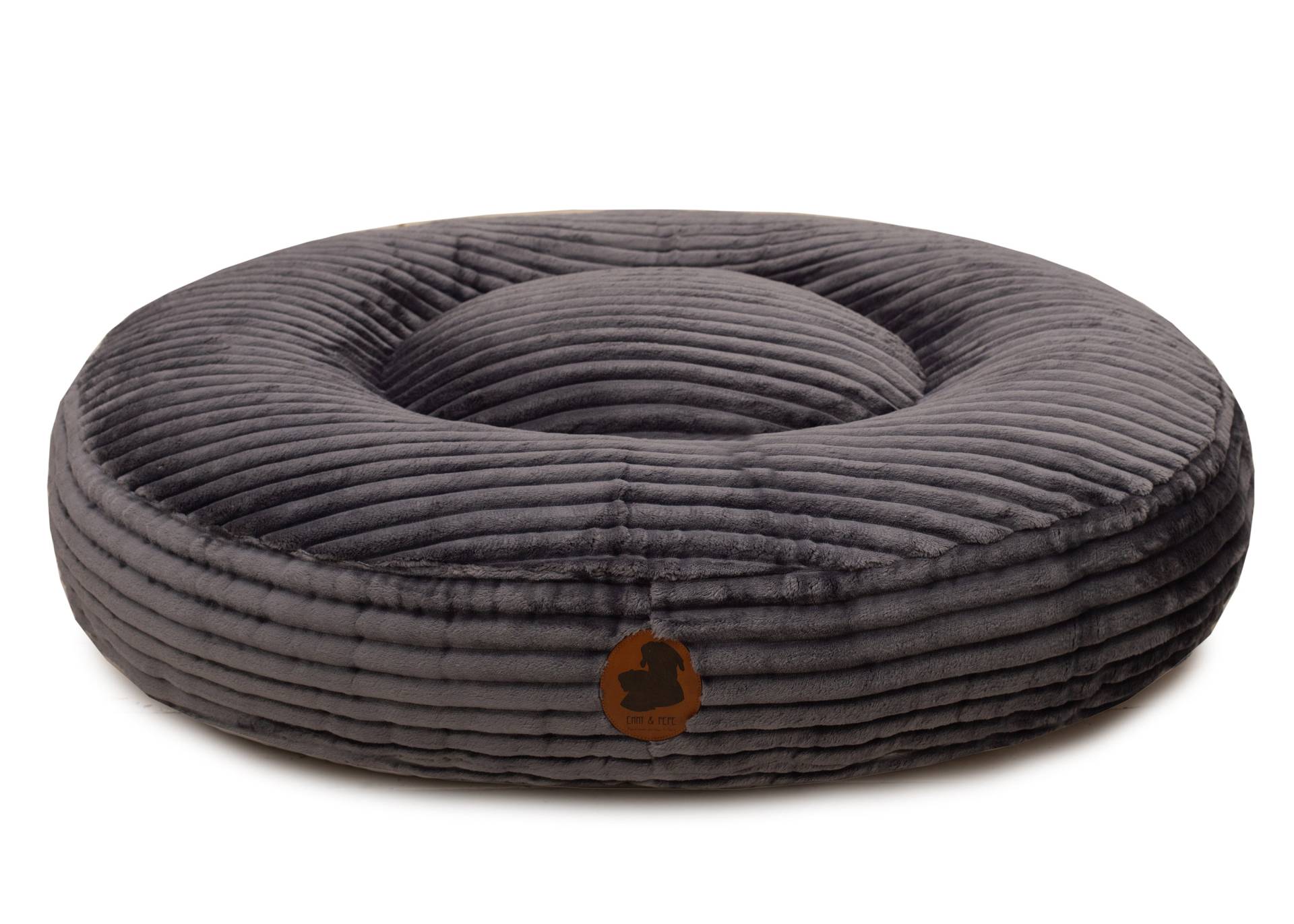 Wau-Bed Kuschelcord Dark Grey / Oval / L (120x100cm) von EMMY&PEPE