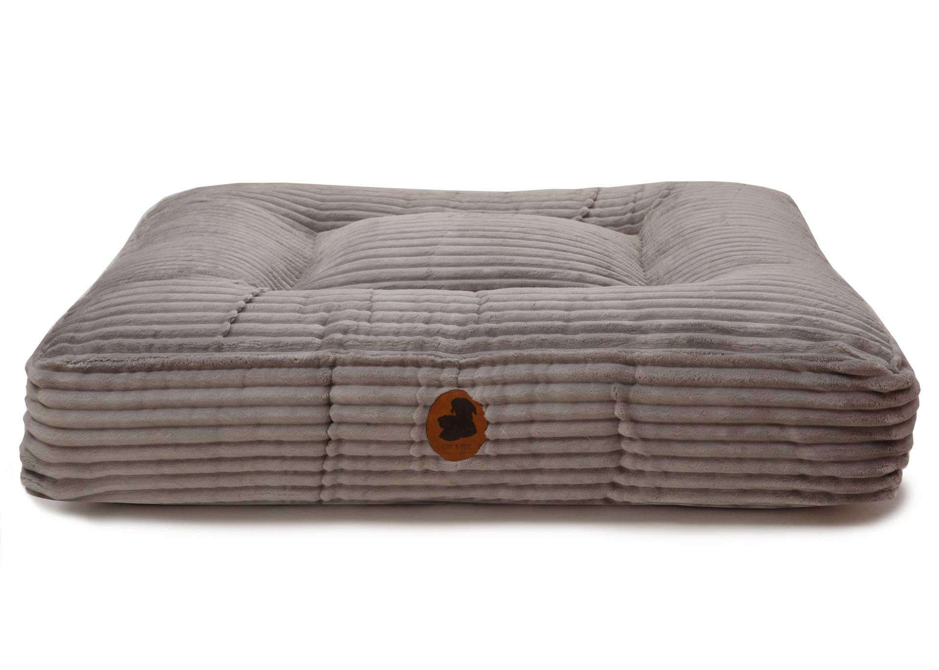 Wau-Bed Kuschelcord Light Grey / Eckig / M (100x80cm) von EMMY&PEPE