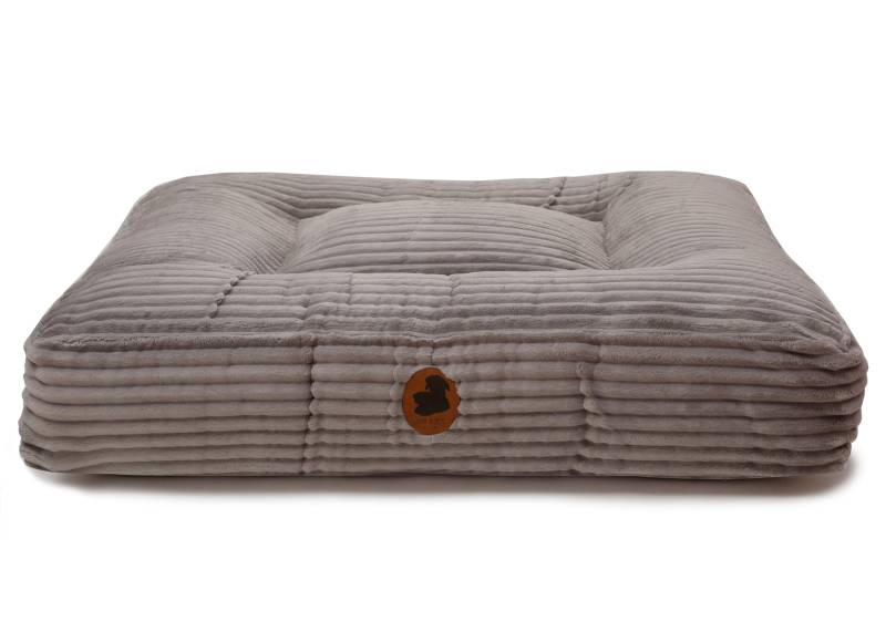 Wau-Bed Kuschelcord Light Grey / Eckig / M (100x80cm) von EMMY&PEPE