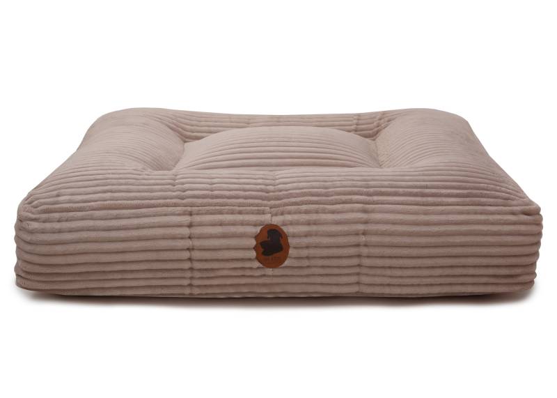 Wau-Bed Kuschelcord Taupe / Eckig / M (100x80cm) von EMMY&PEPE