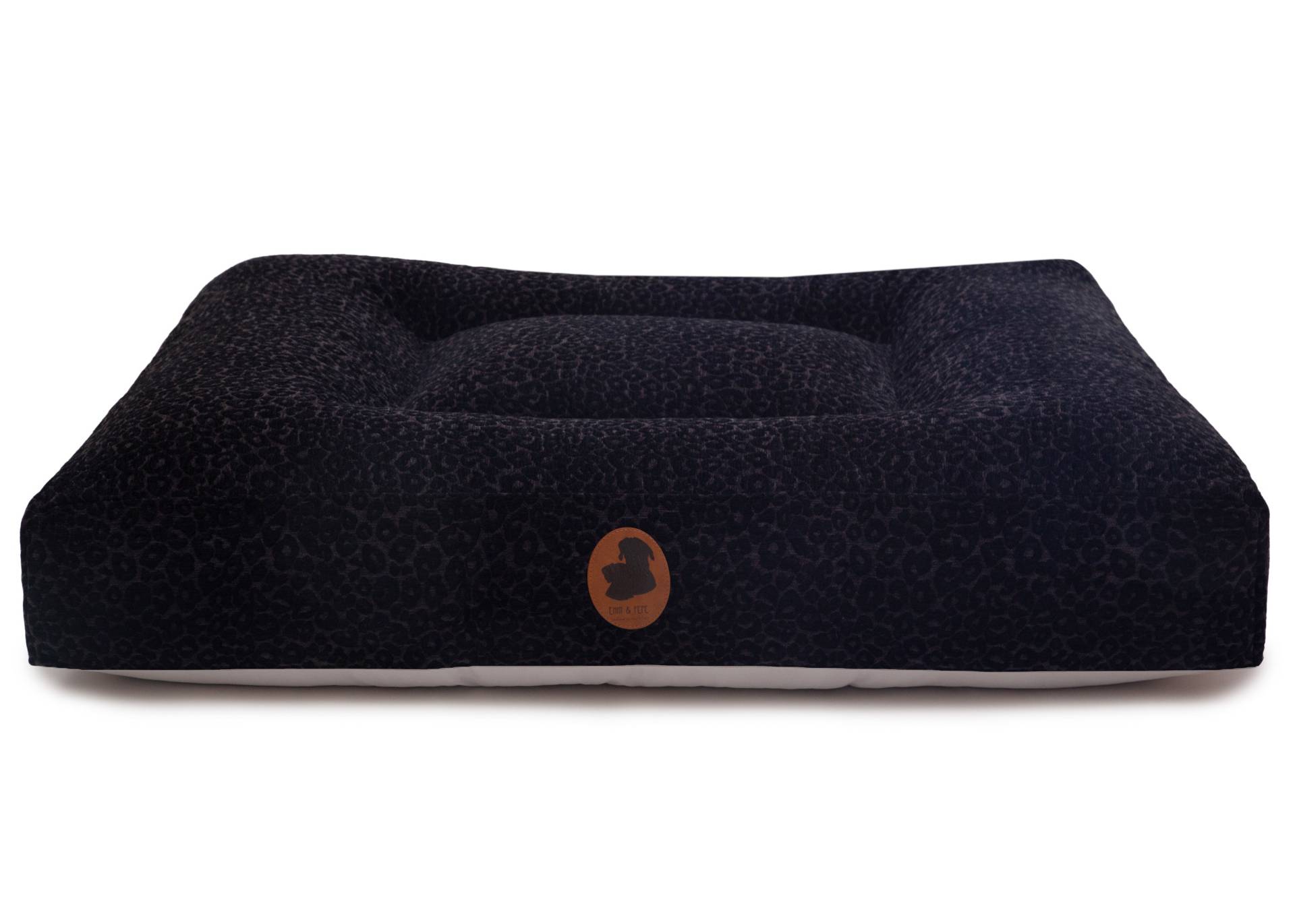 Wau-Bed Leo Leo Black / Eckig / L (120x100cm) von EMMY&PEPE