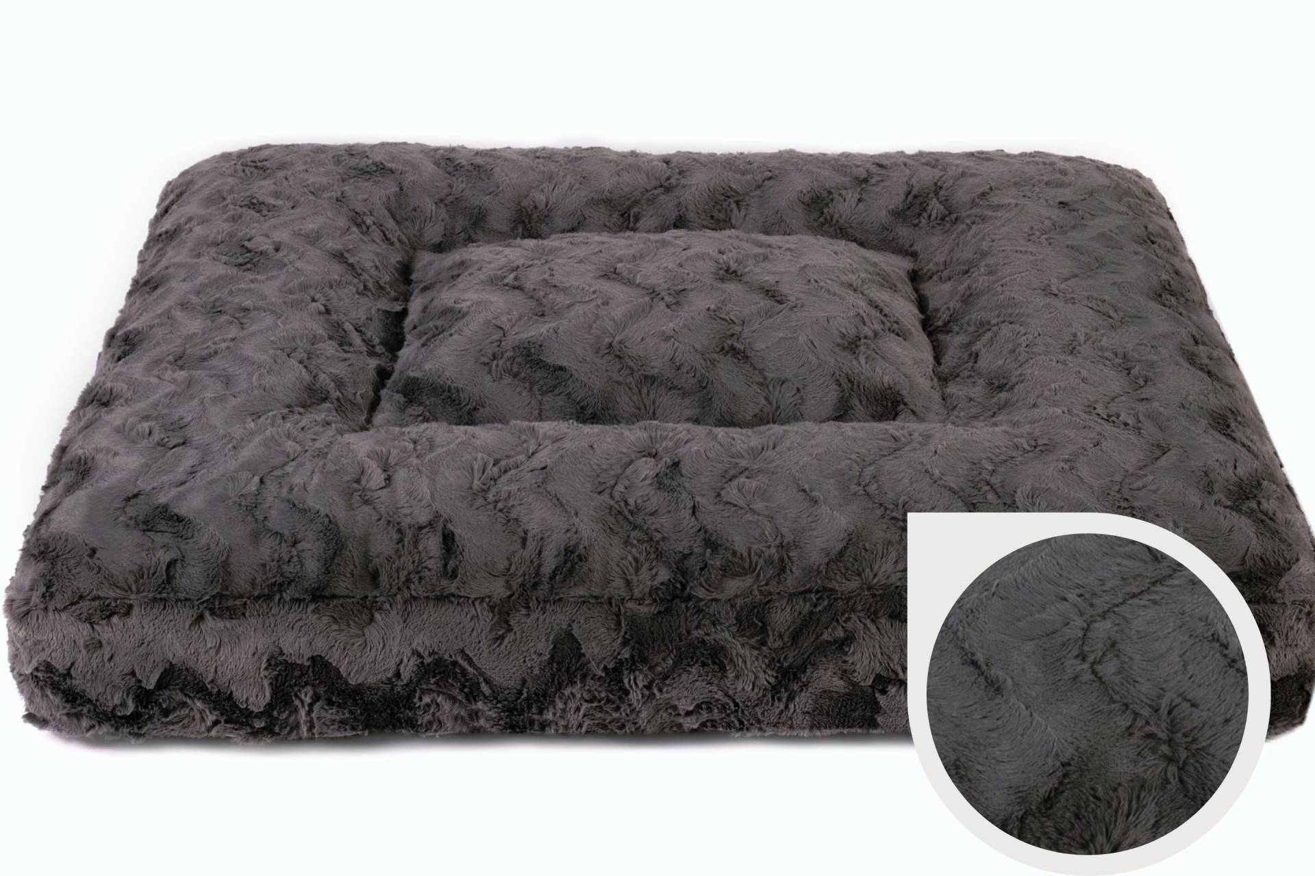 Wau-Bed Wild Wave Dark Grey / Eckig / S (80x60cm) von EMMY&PEPE