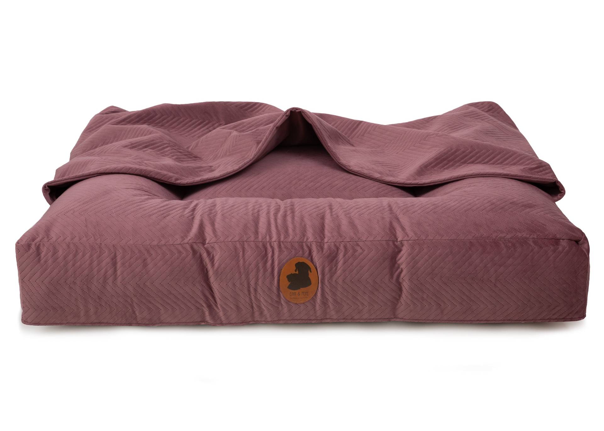 Wau-Bed mit Höhle ZickZack Mauve / Eckig / S (80x60cm) von EMMY&PEPE