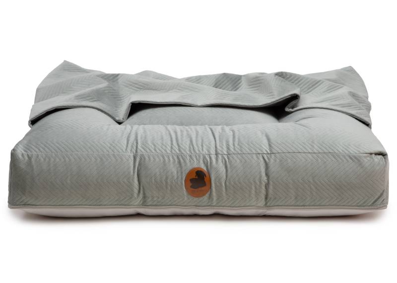 Wau-Bed mit Höhle ZickZack Mint / Eckig / XL (140x120cm) von EMMY&PEPE