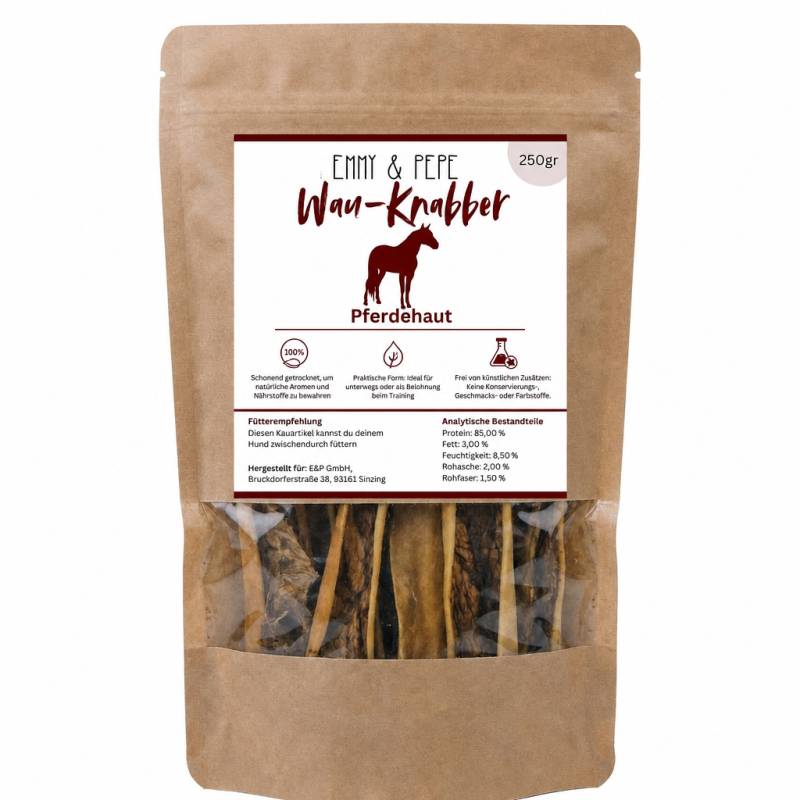 Wau-Knabber Pferdehaut 250 g Wau-Knabber Pferdehaut 250 g von EMMY&PEPE