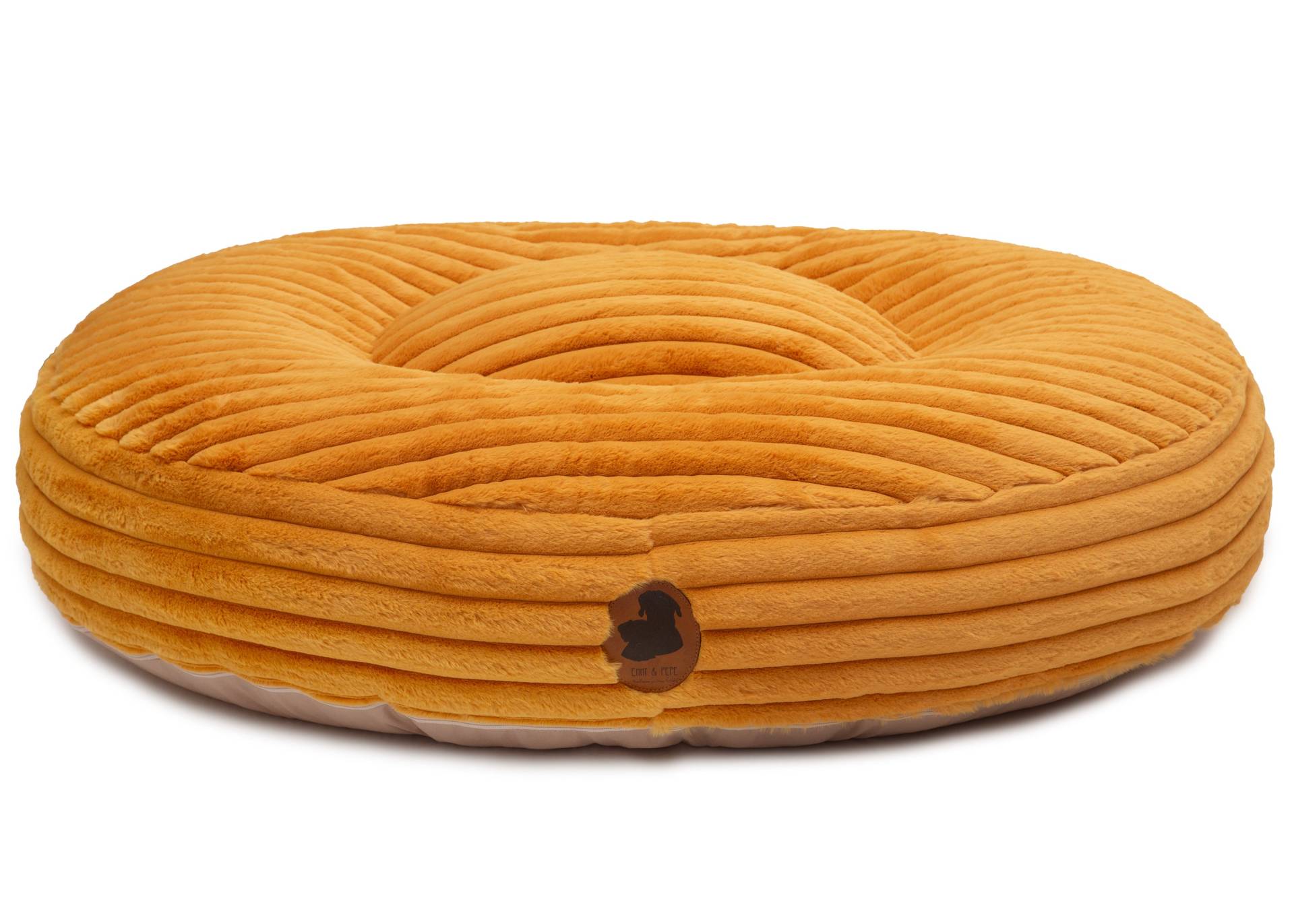 Wechselbezug Kuschelcord Big Mustard / Oval / L (120x100cm) von EMMY&PEPE