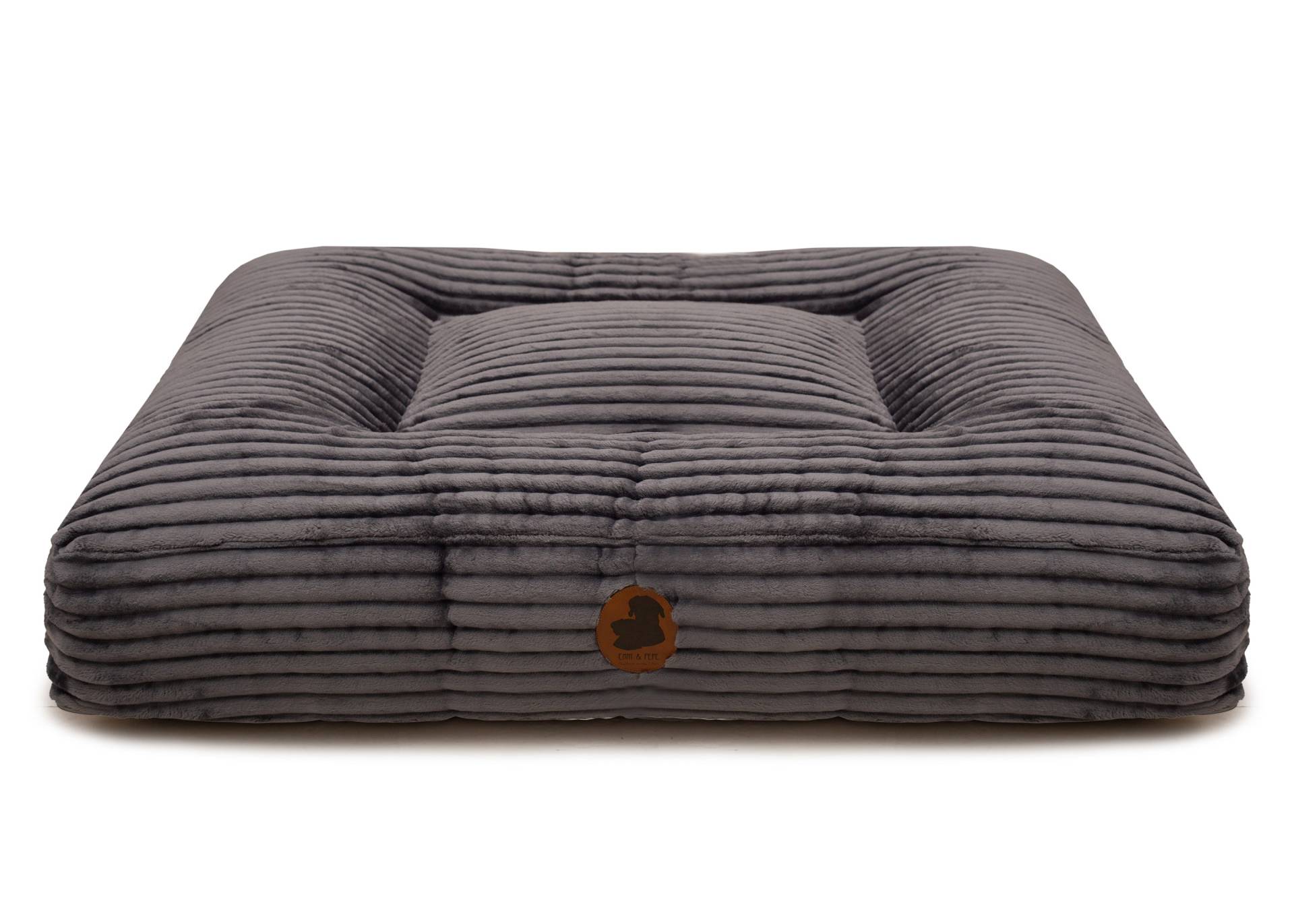 Wechselbezug Kuschelcord Dark Grey / Eckig / S (80x60cm) von EMMY&PEPE