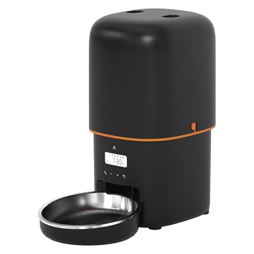 EMOS - Futterautomat 4 l - Pet Care Futterspender - Trockenfutter Automat für Katze & Hund mit Programmierbarem Timer - Futterspender mit Dosierung 1-6 Mahlzeiten pro Tag - schwarz von EMOS