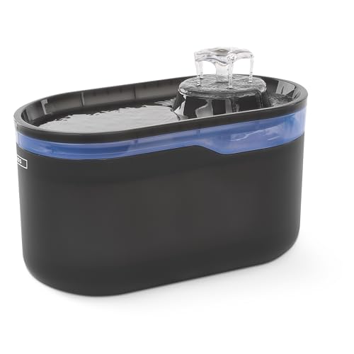 EMOS - Katzenbrunnen 2,6 l mit Filtrationssytem - Pet Care Trinkbrunnen für Hund und Katze - Trinkwasser Fontäne - Wasserbrunnen für Haustiere - Frischwasser-Spender - Grau von EMOS