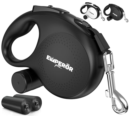 Emperor Pets Aura BB26 einziehbare Hundeleine, strapazierfähig, einziehbar, mit rutschfestem Griff, reflektierend, für mittelgroße bis große Hunde bis zu 50 kg, Schwarz Emperor Pets Aura BB26 einziehbare Hundeleine, strapazierfähig, einziehbar, mit rutschfestem Griff, reflektierend, für mittelgroße bis große Hunde bis zu 50 kg, Schwarz von EMPEROR PETS