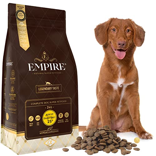 Empire Erwachsene Hunde Trockenfutter - 2kg - Hundefutter Getreidefrei - Große Rassen - Wild und Lamm - Hypoallergen - Glutenfrei Empire Erwachsene Hunde Trockenfutter - 2kg - Hundefutter Getreidefrei - Große Rassen - Wild und Lamm - Hypoallergen - Glutenfrei von EMPIRE GENUINE PETFOOD STORY