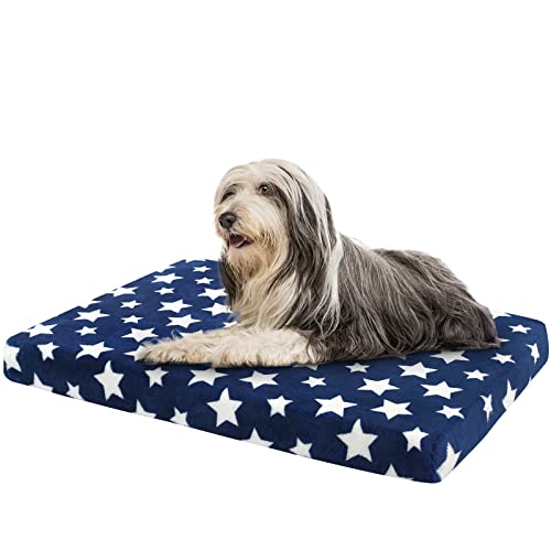 EMPSIGN Hundebett, Hundekissen passend für Käfige, Hundematte mit Abnehmbarem und waschbarem Bezug für große Hunde, Hundebett Wasserdicht XL 107x71cm, 6.6cm Höhe, Farbe Blau EMPSIGN Hundebett, Hundekissen passend für Käfige, Hundematte mit Abnehmbarem und waschbarem Bezug für große Hunde, Hundebett Wasserdicht XL 107x71cm, 6.6cm Höhe, Farbe Blau von EMPSIGN