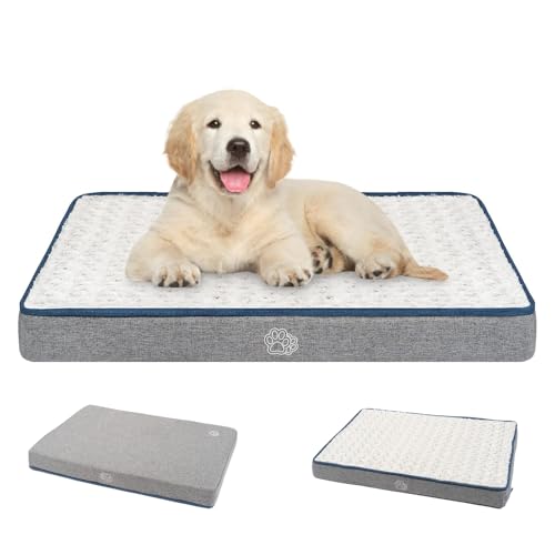 EMPSIGN Hundekissen Mittelgroße Hunde waschbar, Hundebett Wasserdicht M 76x50x7,5cm, Hundematte Abnehmbar Bezug für Hundekäfig, Stützendes Schaumstoff-Haustierbett für Mittelgroße Hunde von EMPSIGN