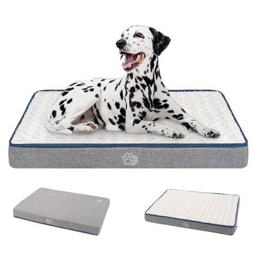 EMPSIGN Hundekissen Grosse Hunde Waschbar, Hundebett Wasserdicht XL 106x71x7,5cm, Hundematte Abnehmbar Bezug für Hundekäfig, stützendes Schaumstoff-Haustierbett für Große Hunde von EMPSIGN