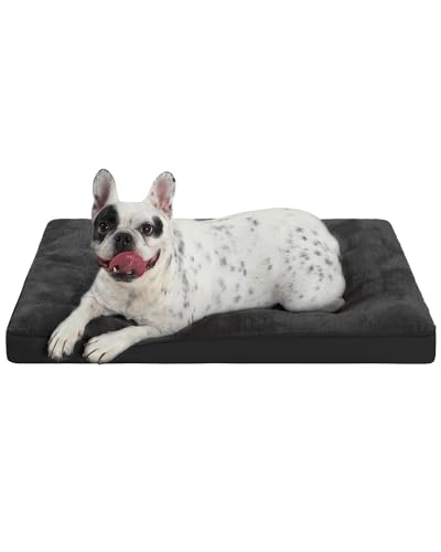EMSLX Hundebett für mittelgroße Hunde, waschbar, ultraweiche Haustier-Schlafmatte für Käfige, rutschfeste Unterseite, 73,7 x 45,7 cm, Schwarz EMSLX Hundebett für mittelgroße Hunde, waschbar, ultraweiche Haustier-Schlafmatte für Käfige, rutschfeste Unterseite, 73,7 x 45,7 cm, Schwarz von EMSLX