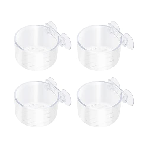 EMSea 4 Stücke Aquarium Rote Würmer Fütterung Schwimmend Blutwürmer Fütterung Tasse Muster Kegel Fütterung Werkzeug aus Acryl für Fisch Garnele Fischtank Transparent von EMSea