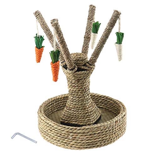 EMSea Bunny Toy Tree, with Imitative Carrot Hemp Rope Design for Scratching Chewing Funny Exercising Playing von EMSea