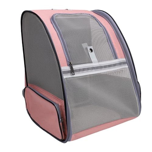 EMUKOEP Tragbarer Haustier -Reiseträger, Atmungsaktives Faltbares, Leichtes Multifunktionales Welpen -Rucksack für die Reise mit Gepolsterten Trägern für Katzen und Hunde, Polyester, 43 (Rosa) von EMUKOEP