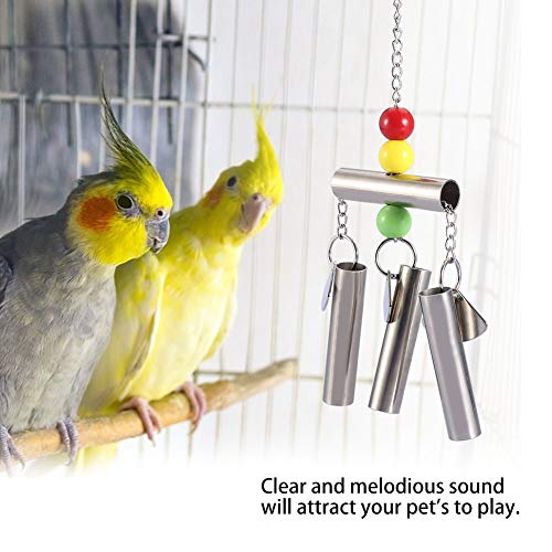 Vogel ToEdelstahl-Glockenspielzeug für Vögel Mittlere Große Größe Papageienständer für Sittiche Vogel 11×7×3 Edelstahlglockenspielzeug für Vögel Mittlere Große Größe Stehendes von EMUKOEP