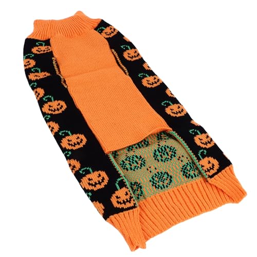 Halloween-Hundepullover, Niedliches Kürbismuster, Hundekürbis, Rollkragenpullover, Hundestrickwaren für Kleine Hunde, Welpen Halloween-Hundepullover, Niedliches Kürbismuster, Hundekürbis, Rollkragenpullover, Hundestrickwaren für Kleine Hunde, Welpen von EMUKOEP