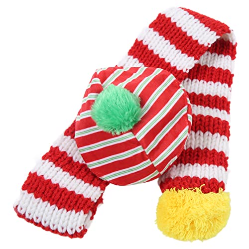Hundemütze und Schal-Set Hunde, Weihnachtlich, Bezauberndes Strickmützen-Set Haustiere, Katzen, Hunde, Kleine, Mittelgroße und Große Hunde (Weiß und Rot) von EMUKOEP