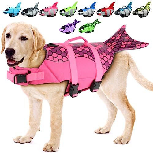 EMUST Dog Life Vest, Dog Life Jacket for Small, Medium, Large Dogs with Rescue Handle Flotation Vest Safety Lifesaver for Swimming Pool Beach Boating Water, S von EMUST