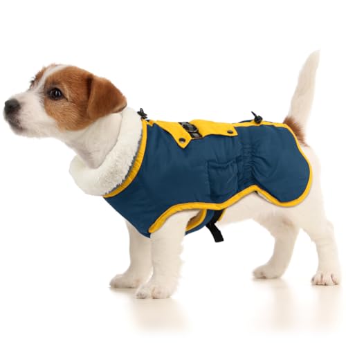 EMUST Dog Winter Coat, Dog Winter Jacket for Small Medium Large Dogs,Blue S von EMUST