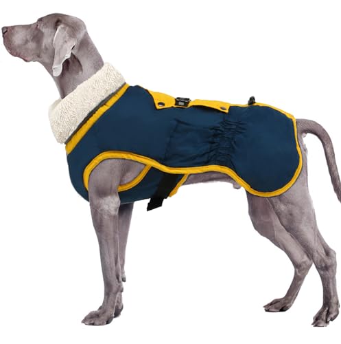 EMUST Dog Winter Coat, Dog Winter Jacket for Small Medium Large Dogs,Blue XXXL von EMUST