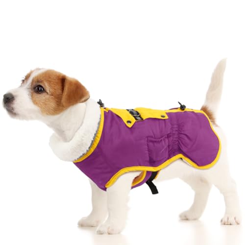 EMUST Dog Winter Coat, Dog Winter Jacket for Small Medium Large Dogs,Purple S von EMUST