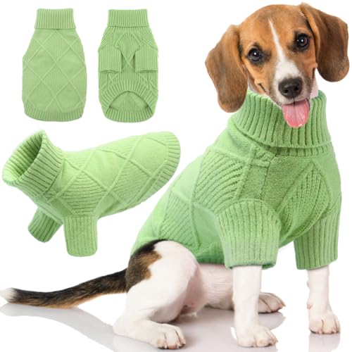 EMUST Großer Hundepullover, kuschelige Hundepullover für große Hunde mit Ärmeln, Dehnbare Hundekleidung für Weihnachten & Urlaub, Grün XXL von EMUST