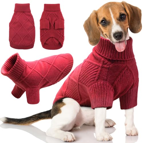 EMUST Hundepullover für große Hunde, elastischer großer Hundepullover mit Ärmeln, weicher Hunde-Rollkragenpullover für Herbst & Winter, Rot XL EMUST Hundepullover für große Hunde, elastischer großer Hundepullover mit Ärmeln, weicher Hunde-Rollkragenpullover für Herbst & Winter, Rot XL von EMUST