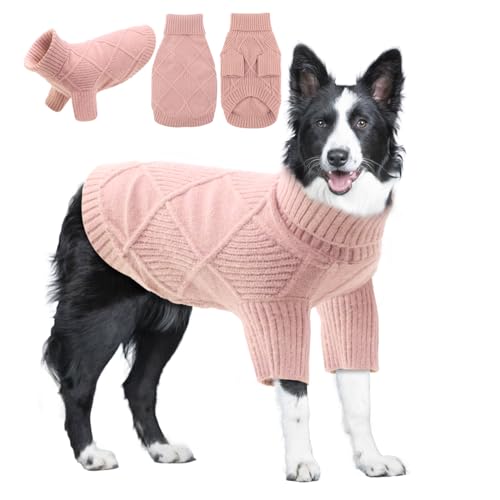 EMUST Hundepullover für große Hunde, weicher Rollkragenpullover für Herbst und Winter, Rosa, Größe 3XL EMUST Hundepullover für große Hunde, weicher Rollkragenpullover für Herbst und Winter, Rosa, Größe 3XL von EMUST
