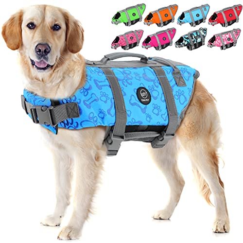 EMUST Hundeschwimmweste, Verstellbare Hundeschwimmweste mit Rettungshandhabung Hundeschwimmweste für kleine/mittlere/große Hunde, XS, neu Blau von EMUST