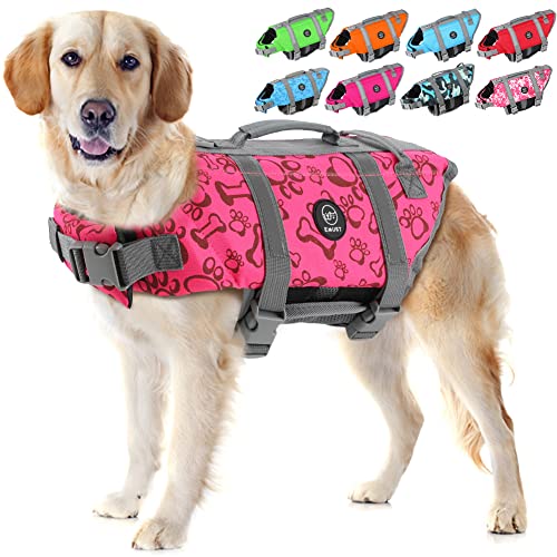 EMUST Hundeschwimmweste, Verstellbare Hundeschwimmweste mit Rettungshandhabung Hundeschwimmweste für kleine/mittlere/große Hunde, XS, neu Pink von EMUST