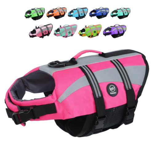 EMUST Hundeschwimmwesten, verstellbare Hundeschwimmweste für kleine Hunde mit verbessertem Auftrieb, Schwimmweste für kleine Hunde mit strapazierfähigem Rettungsgriff, Rosa, XS EMUST Hundeschwimmwesten, verstellbare Hundeschwimmweste für kleine Hunde mit verbessertem Auftrieb, Schwimmweste für kleine Hunde mit strapazierfähigem Rettungsgriff, Rosa, XS von EMUST