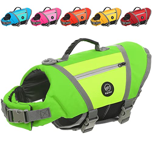EMUST Schwimmweste für Hunde, robuste Hundeschwimmwesten zum Schwimmen, Bootfahren mit hoher Sichtbarkeit, stilvoller Hunde-Badeanzug mit D-Ring für Hundeleine zum Schwimmen, Bootfahren,XL Grün EMUST Schwimmweste für Hunde, robuste Hundeschwimmwesten zum Schwimmen, Bootfahren mit hoher Sichtbarkeit, stilvoller Hunde-Badeanzug mit D-Ring für Hundeleine zum Schwimmen, Bootfahren,XL Grün von EMUST