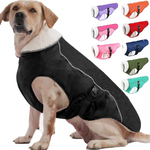 EMUST Winterhundejacke, kuschelige winddichte Hundejacke für kaltes Wetter, einfarbig, für mittelgroße Hunde, Schwarz, M EMUST Winterhundejacke, kuschelige winddichte Hundejacke für kaltes Wetter, einfarbig, für mittelgroße Hunde, Schwarz, M von EMUST