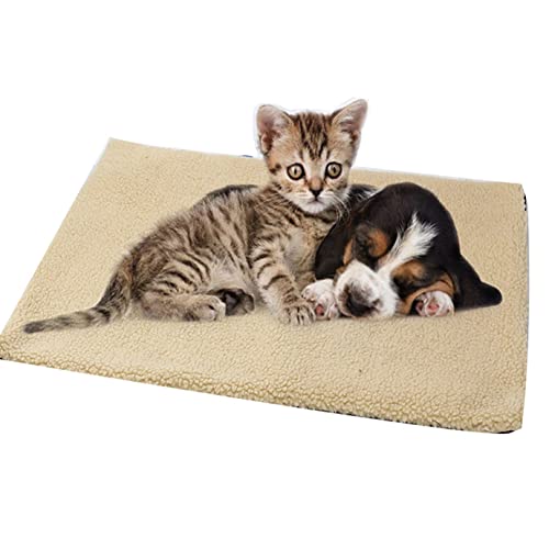 EN AyuL Haustierkissen, warmes Hundebett, Katzenbetten, Kissen, Matratze, 60 x 45 cm, mittelgroß, kleine Bodenkissen, weich, warm, für den Winter, 1 Stück – 60 x 45 cm, Khaki) von EN AyuL