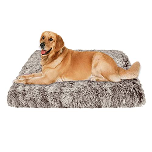 EN AyuL Hundebett-Matratze, groß, orthopädisches Hundebett, Eierkiste, Schaumstoff, beruhigend, weich, flauschig, Katzen-Schlafkissen, abnehmbar, waschbar (100 x 60 x 7 cm, Kaffeebraun) von EN AyuL