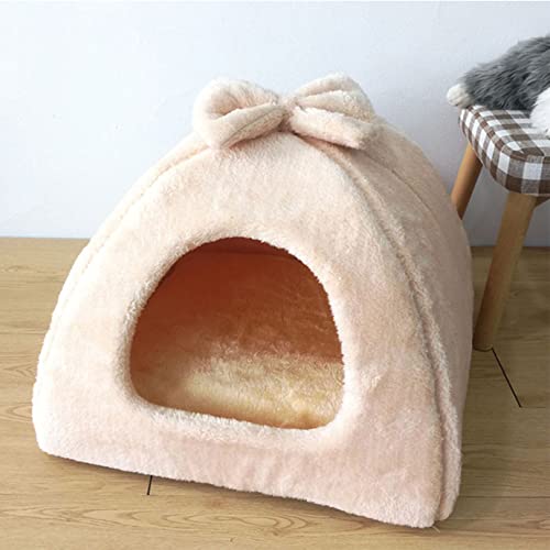 EN AyuL Katzenbett, Haustierzelt, Katzenhöhle, rutschfest, Hundeunterschlupf, Katzen-Iglu-Bett, abnehmbares, waschbares Kissen für kleine, mittelgroße Katzen und Hunde (L: 55 x 55 x 50 cm, B) von EN AyuL