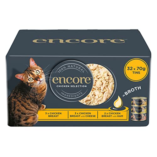 Encore 100% Natural Wet Succulent Complementary Cat Food Chicken Multipack Selection - 4 x (8 x 70g) Tins von ENCORE
