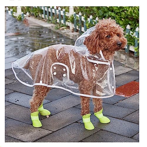 ENDBAG Hunderegenmantel, wasserdichter Hundemantel mit Kapuze, winddichter, schneefester transparenter Regenmantel für Hunde, Regenmantel für kleine Hunde(Color:1,Size:6XL) von ENDBAG