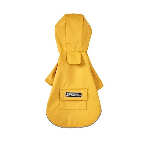 ENDBAG Hunderegenmantel, wasserdichter Mantel mit Kapuze, Kragen, Riemenloch, reflektierender Streifen, Aufbewahrungstasche(Color:1,Size:S) von ENDBAG