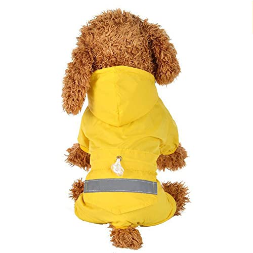 ENDBAG Hunderegenmantel, wasserdichter Mantel mit Kapuze, Kragen, Riemenloch, reflektierender Streifen, Regenmantel, leicht und mittelgroß(Color:3,Size:L) von ENDBAG