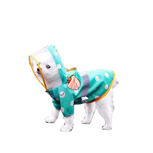 ENDBAG Starker wasserdichter Hunderegenmantel, leichte wasserdichte Hundemanteljacke mit Beinen, Verstellbarer Hunderegenumhang mit reflektierenden Streifen(Color:2,Size:S) von ENDBAG