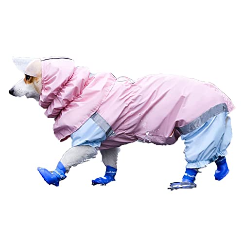 ENDBAG hundejacke 带腿的小型犬防水雨衣, 带反光条带孔的可调节幼犬雨衣, 适用于小型犬幼犬(Color:1,Size:S) von ENDBAG