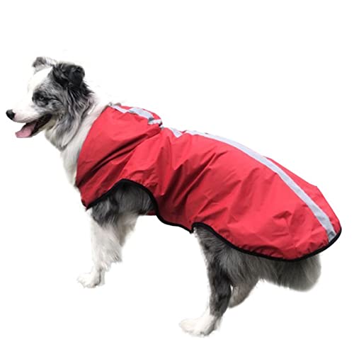 ENDBAG hundejacke Hochwertiger, modischer Hunde-Regenmantel, Regen-/wasserdicht, Verstellbarer Kordelzug, Kapuze, kleine bis mittelgroße Hundekleidung – Rot(Color:1,Size:3XL) von ENDBAG